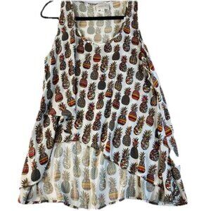 Anthropologie Lauren K Pineapple Print Tank Medium
